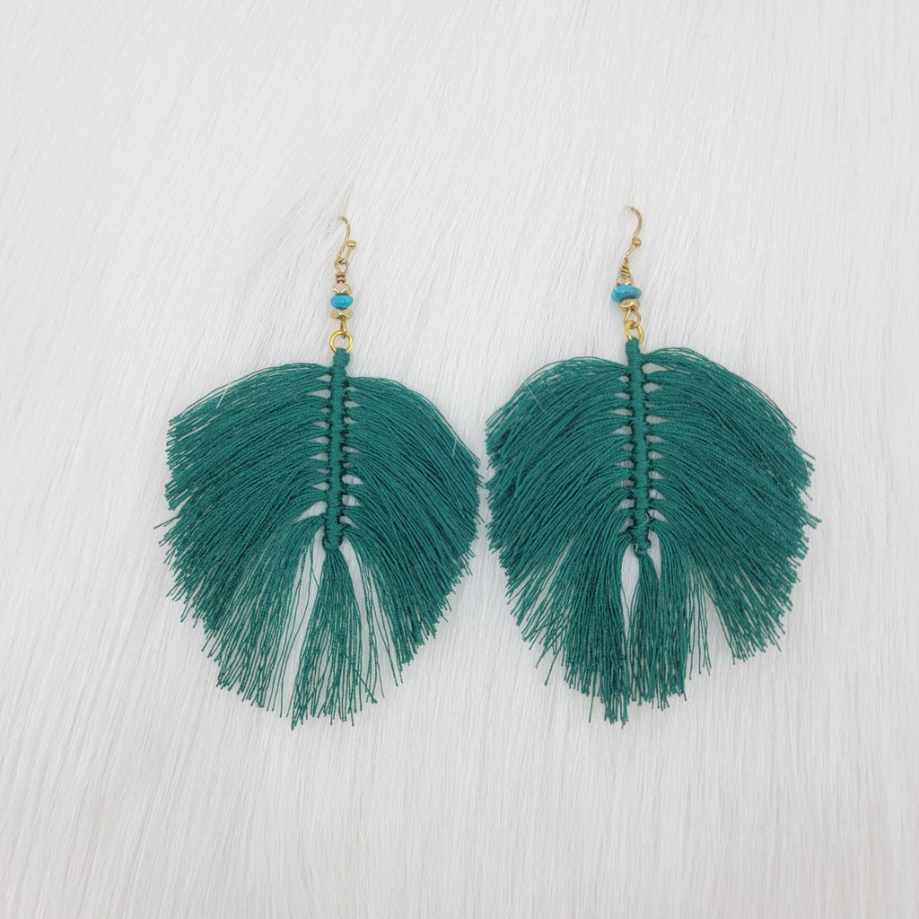 Macramé Cotton Leaves Earrings