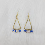 Hammered Triangle Dangle With Crystal Earrings