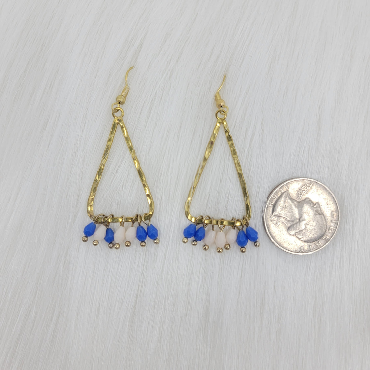Hammered Triangle Dangle With Crystal Earrings