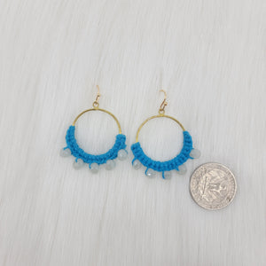 Circle Crochet with Crystal Earrings