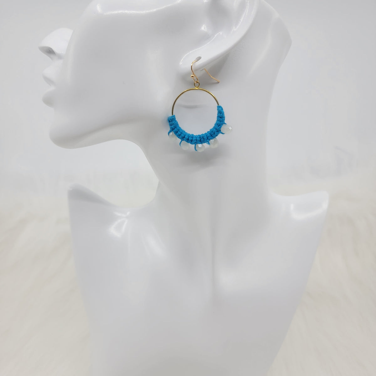 Circle Crochet with Crystal Earrings