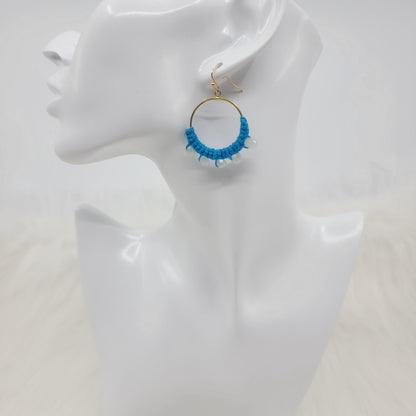 Circle Crochet with Crystal Earrings