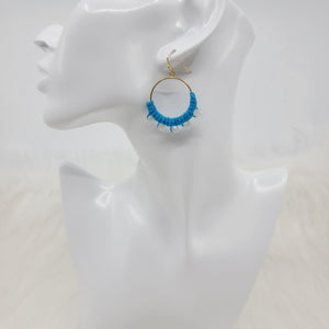Circle Crochet with Crystal Earrings