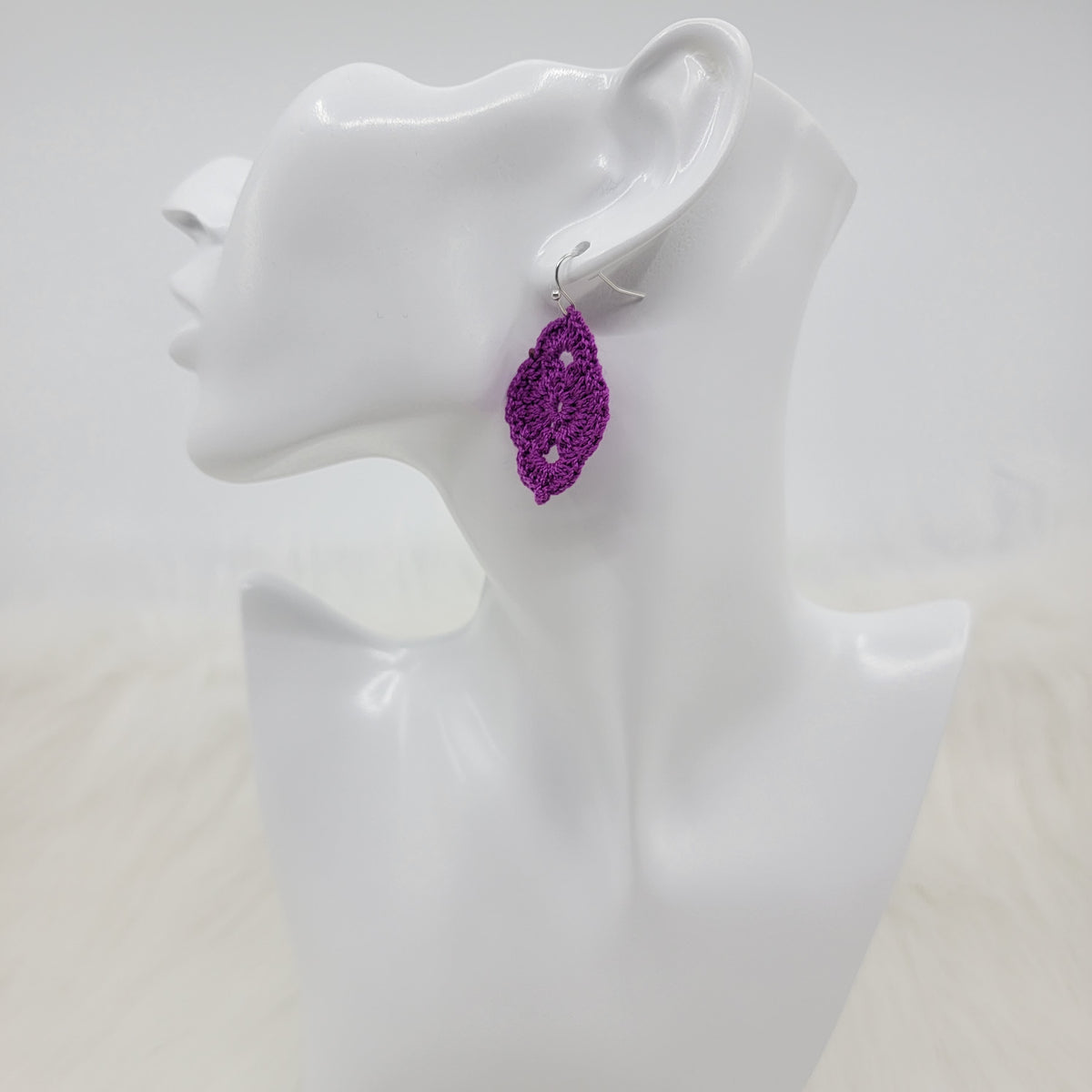 Purple Crochet Earrings