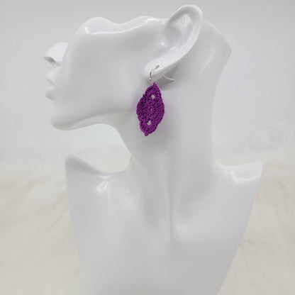 Purple Crochet Earrings