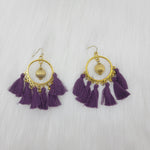 Circle Brass Earrings With Tassels