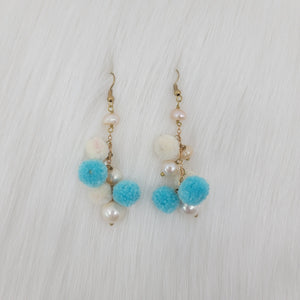 Fresh Water Pearls Earrings With Pompom