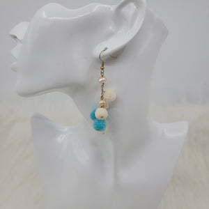 Fresh Water Pearls Earrings With Pompom