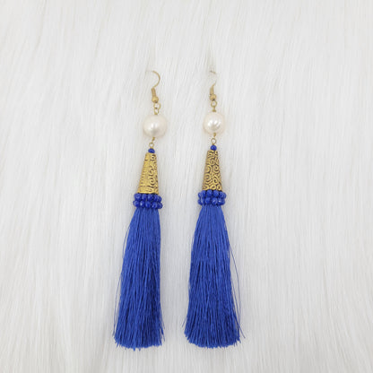 Tassels Earrings With Pearls