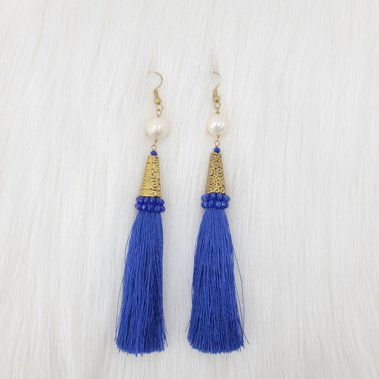 Tassels Earrings With Pearls