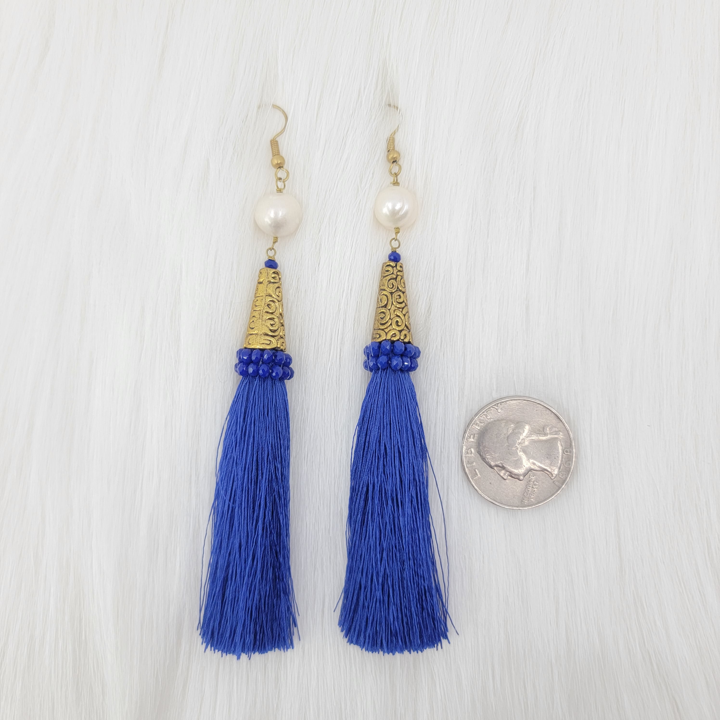 Tassels Earrings With Pearls