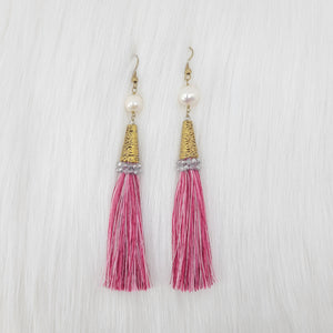 Tassels Earrings With Pearls