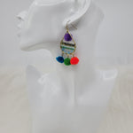 Seed Beads Wire Wrapped Teardrop With Pompom
