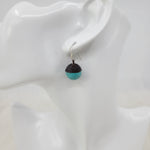 Turquoise Wrapped Wax Cord Earrings