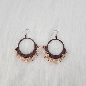 Natural Chip Stone Hoop Earrings