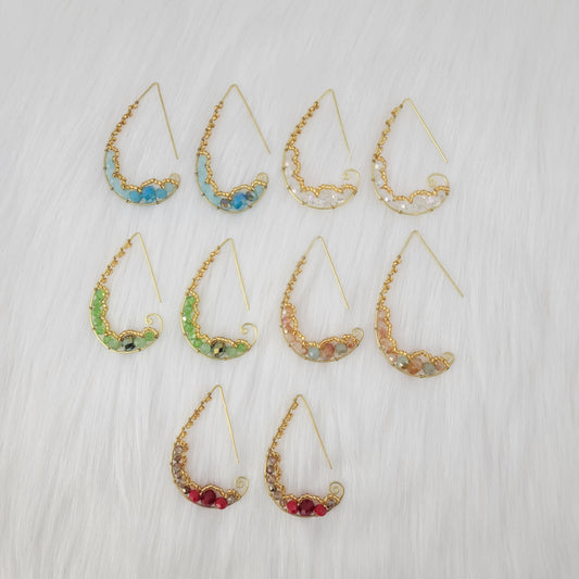 Wire Wrapped Crystal beads Earrings