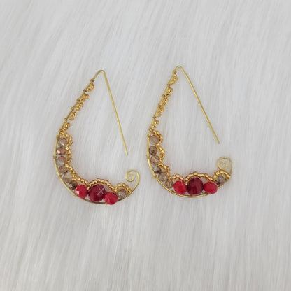 Wire Wrapped Crystal beads Earrings