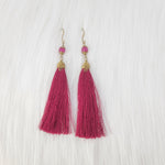 Simple Tassels earrings with Crystal Beads