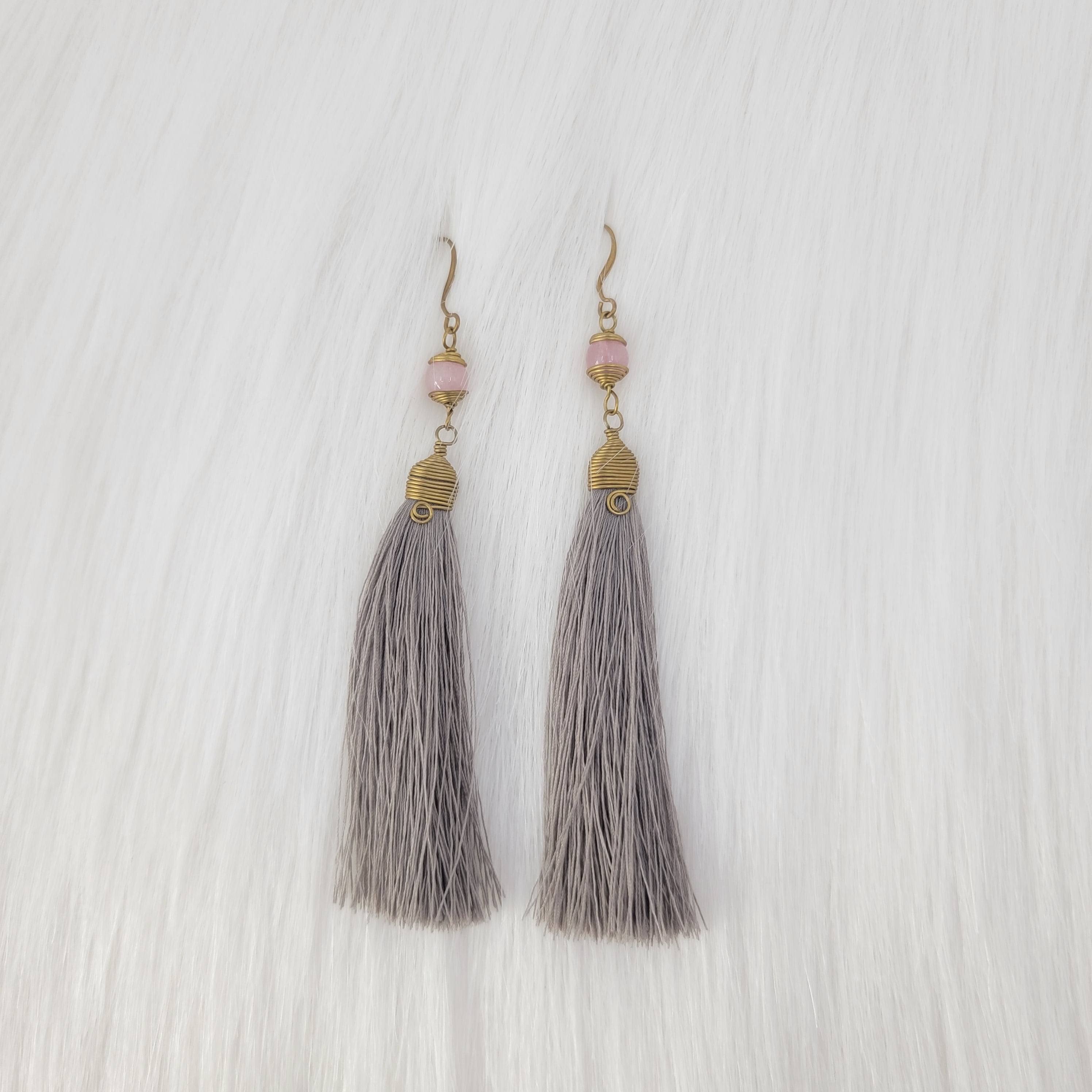 Simple Tassels earrings with Crystal Beads