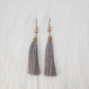 Simple Tassels earrings with Crystal Beads