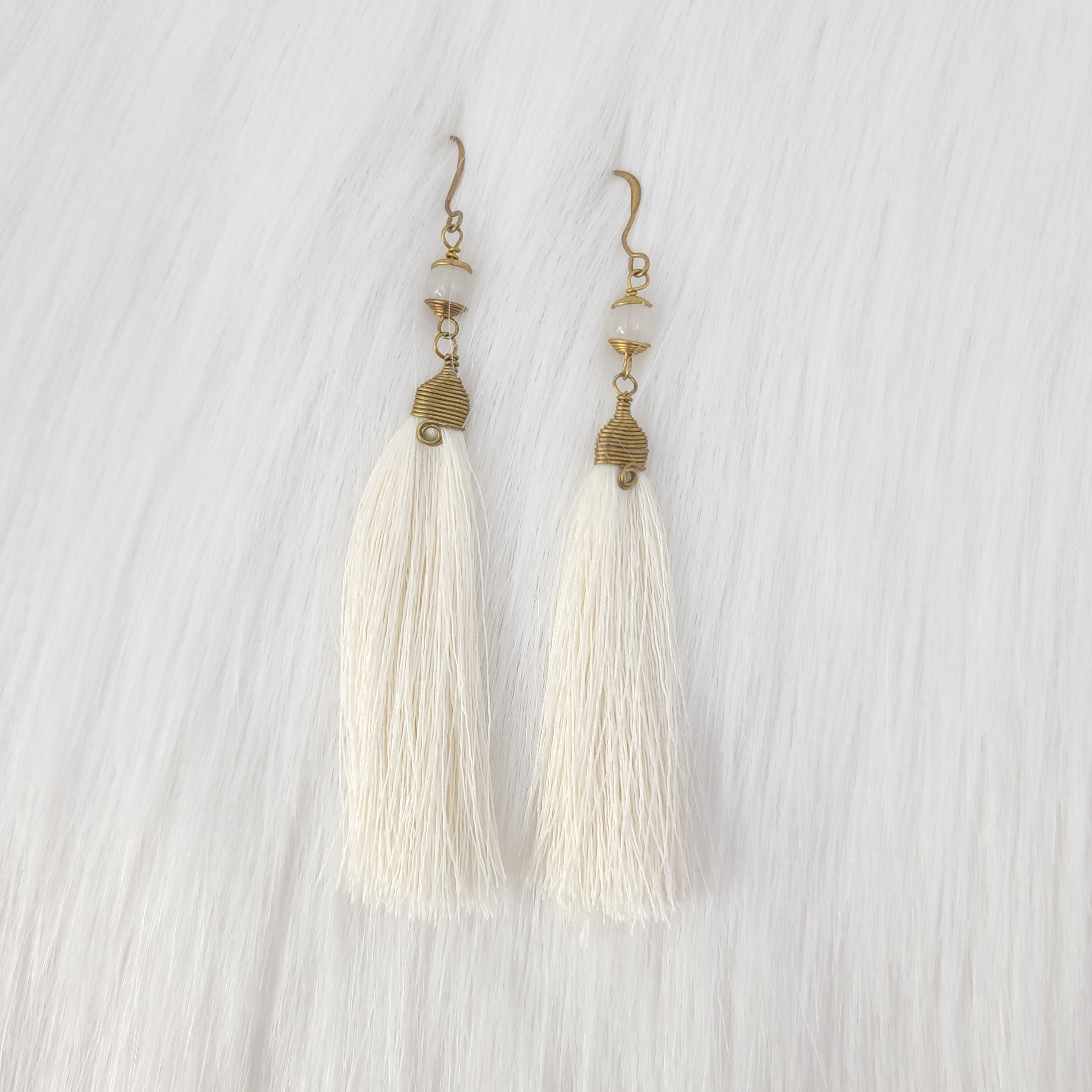 Simple Tassels earrings with Crystal Beads