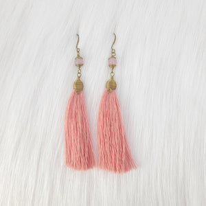 Simple Tassels earrings with Crystal Beads