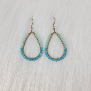 Simple Teardrop Wrapped With Crystal Beads Earrings