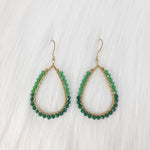 Simple Teardrop Wrapped With Crystal Beads Earrings