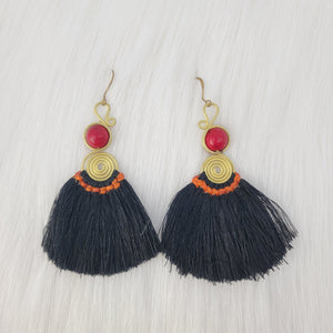 Bohemian Style Tassels Earrings With Stone