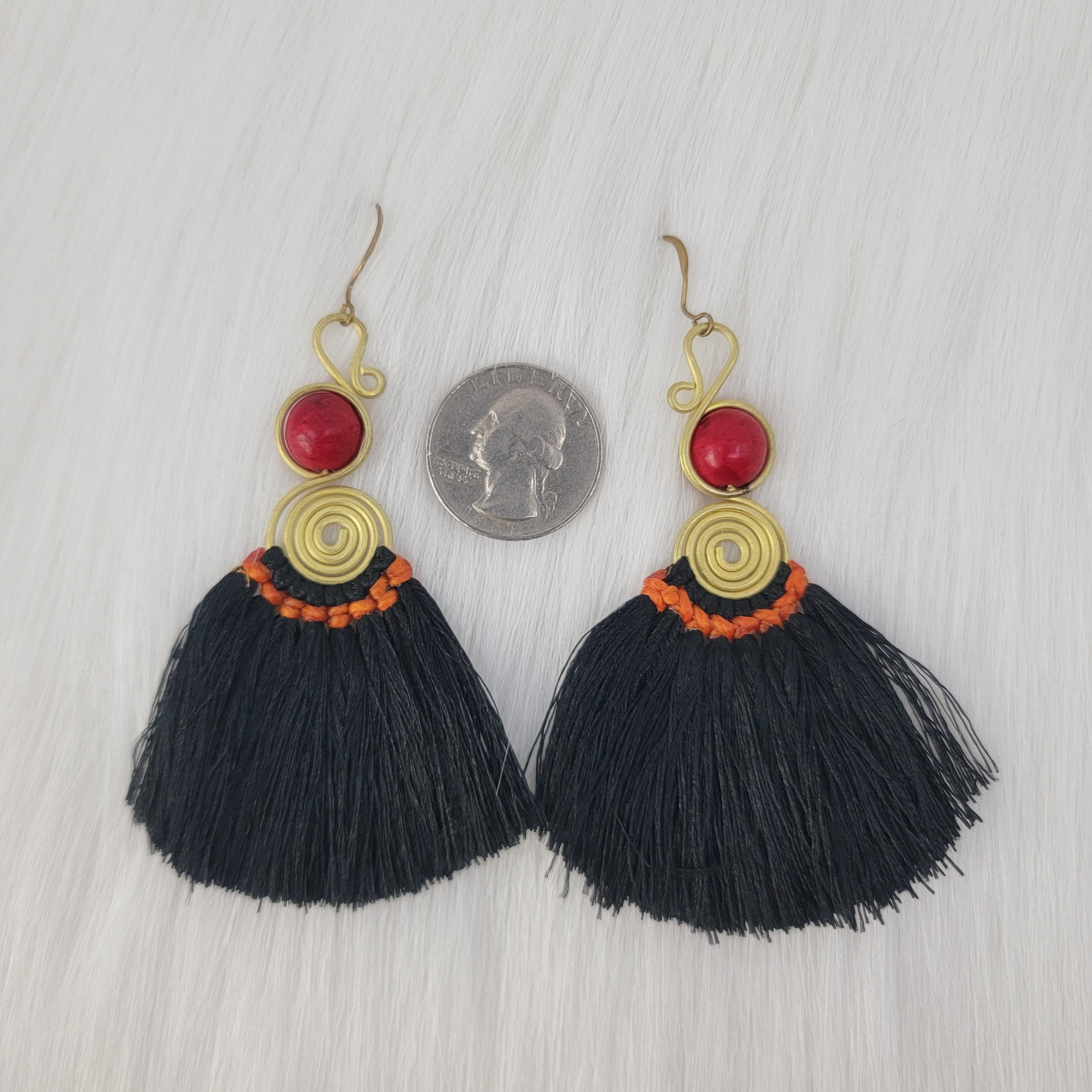 Bohemian Style Tassels Earrings With Stone