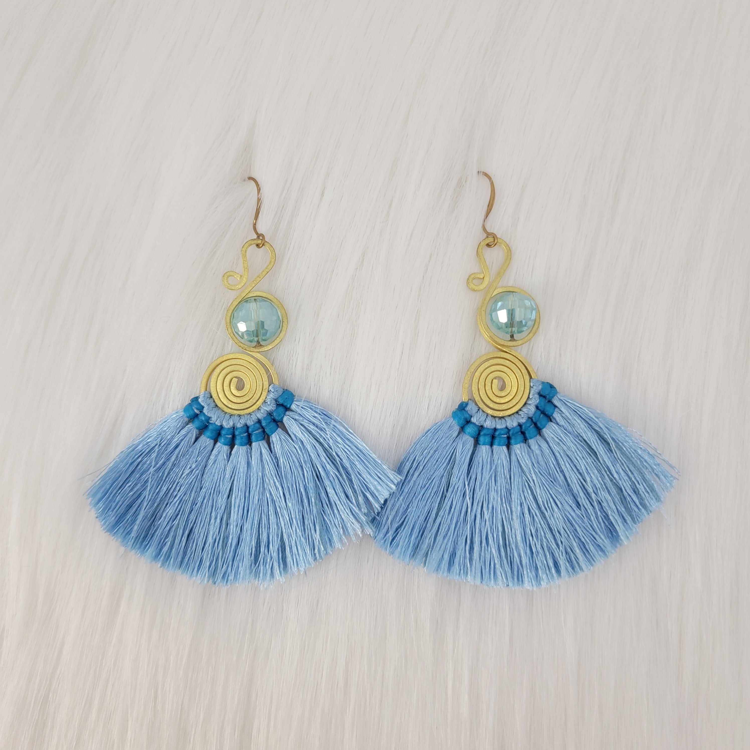 Bohemian Style Tassels Earrings With Stone