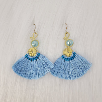 Bohemian Style Tassels Earrings With Stone
