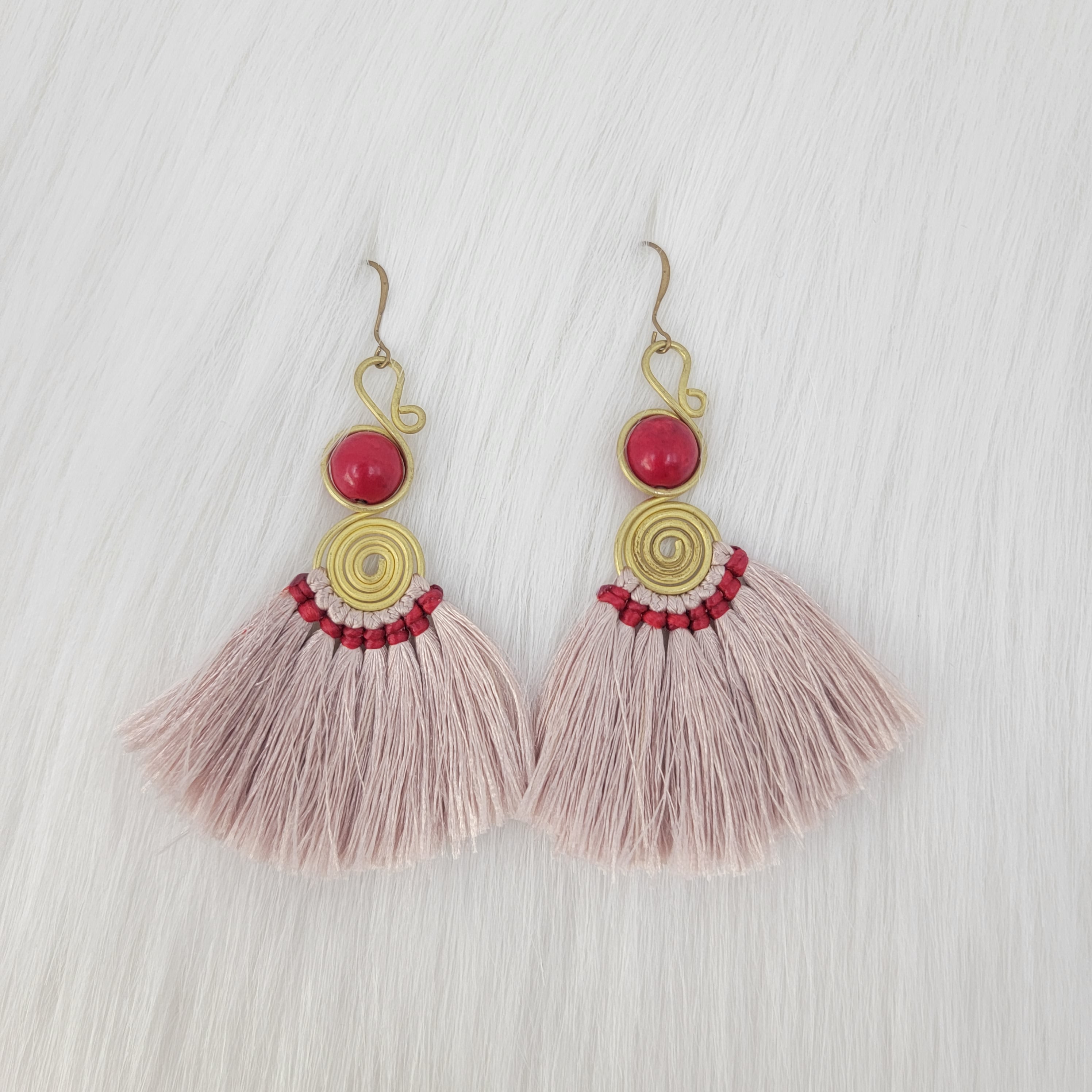 Bohemian Style Tassels Earrings With Stone