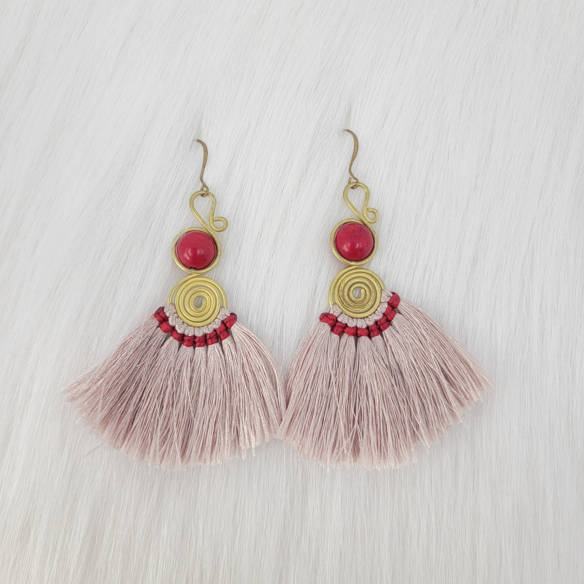 Bohemian Style Tassels Earrings With Stone