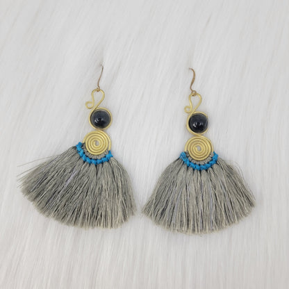 Bohemian Style Tassels Earrings With Stone