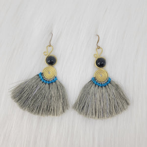 Bohemian Style Tassels Earrings With Stone