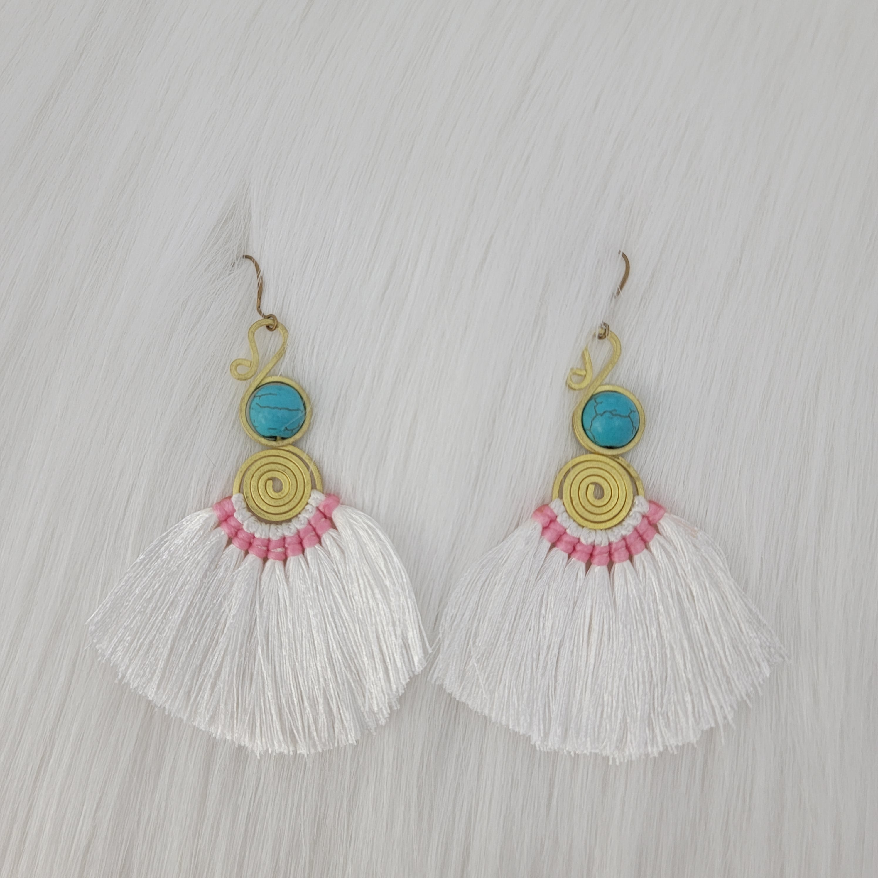 Bohemian Style Tassels Earrings With Stone