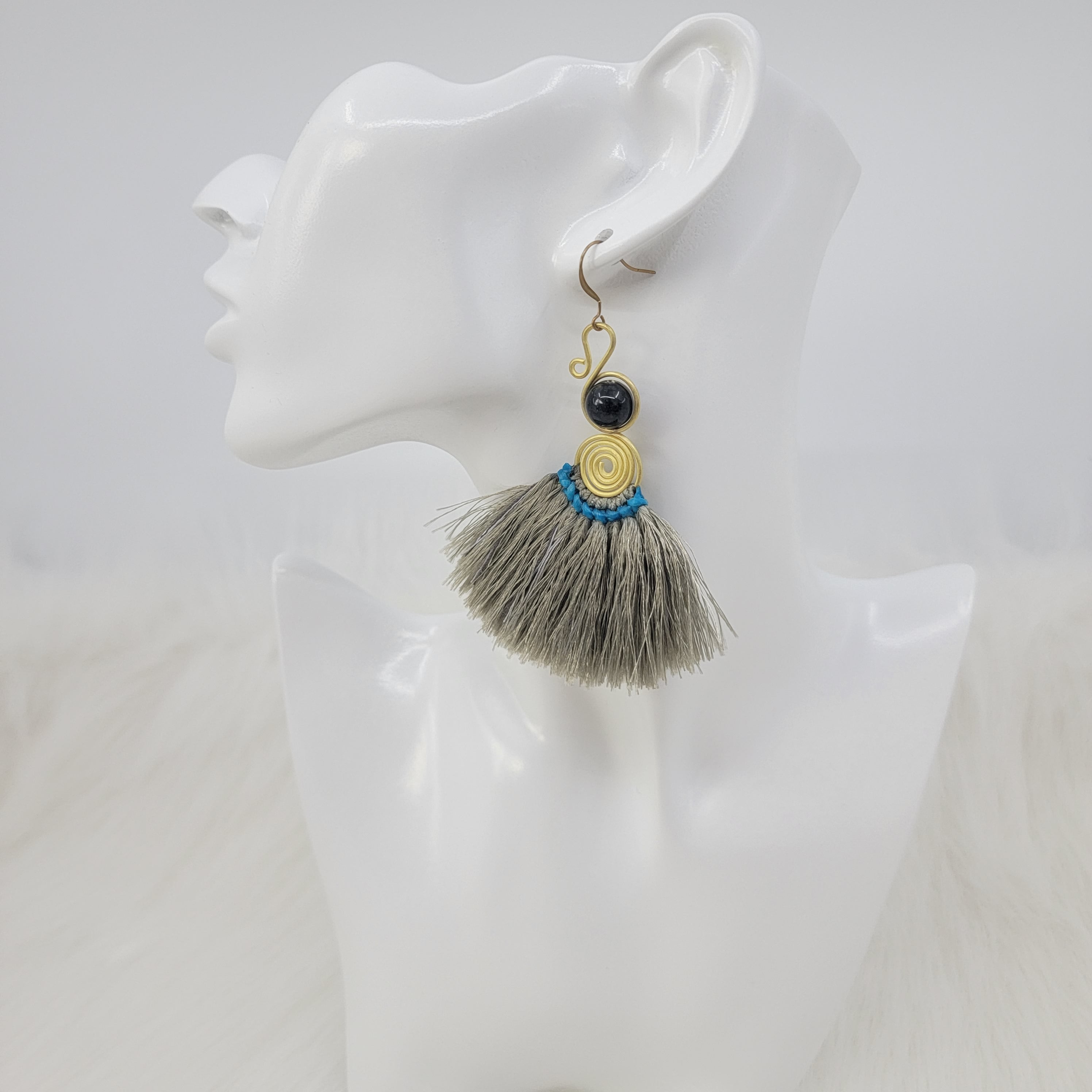 Bohemian Style Tassels Earrings With Stone