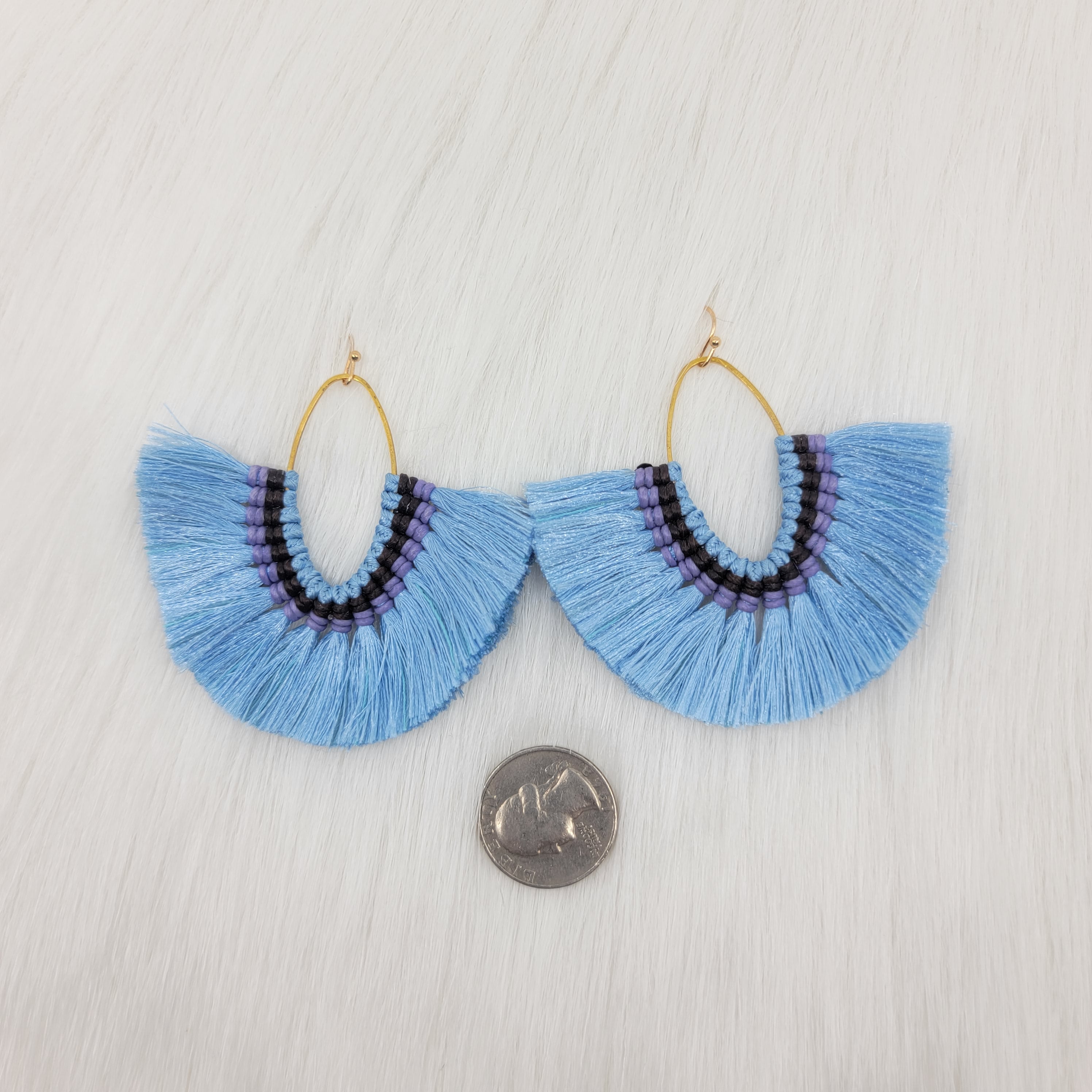 Oval Bohemian Tassels Earrings