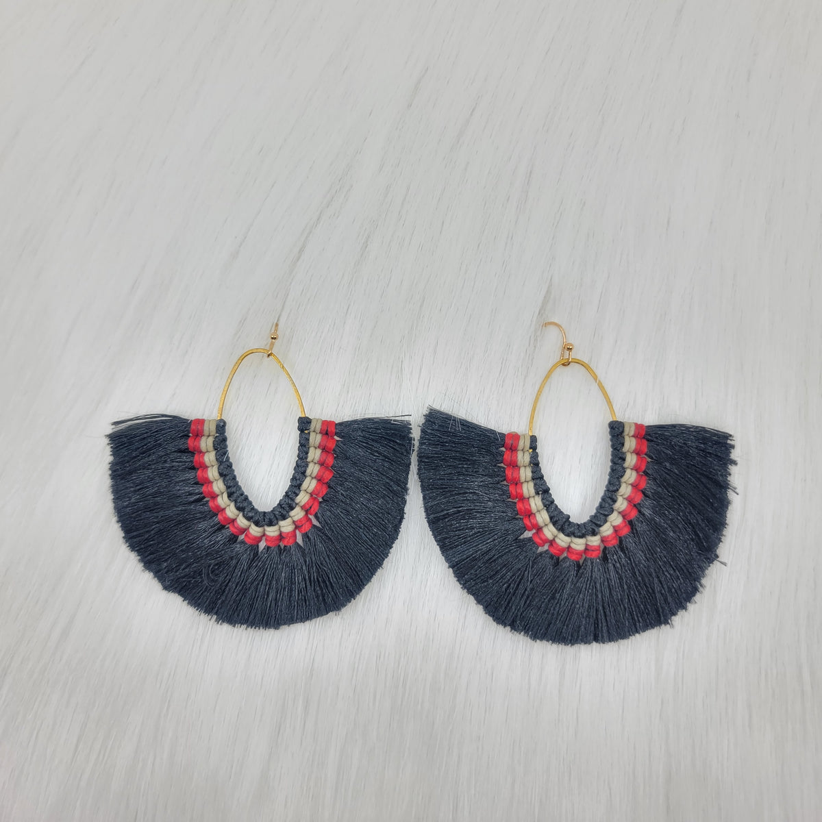 Oval Bohemian Tassels Earrings