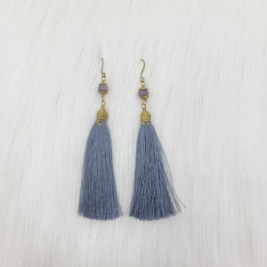 Simple Tassels earrings with Crystal Beads