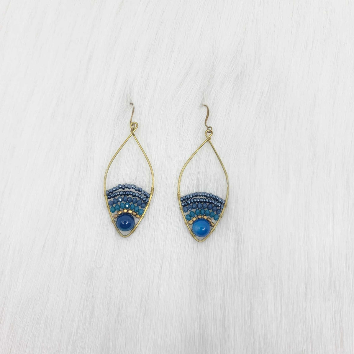 Crystal Wrapped Oval Earrings