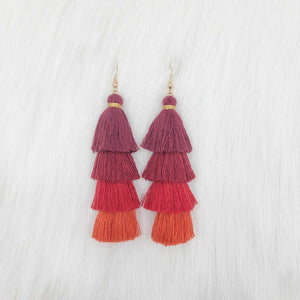 Quadruple Tassels Earrings
