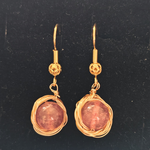 Strawberry Quartz Gold Nest Earrings