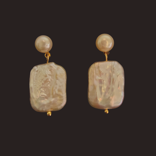 Freshwater Pearl &amp; Baroque Pearl Stud Earrings